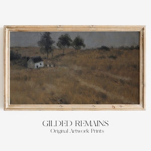 Samsung Frame TV Art | Original Painting | Vintage Landscape DIGITAL Painting Farmhouse | Vintage Decor