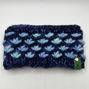 Luxury Merino Wool Womens Headband Earwarmer Lotus Flower