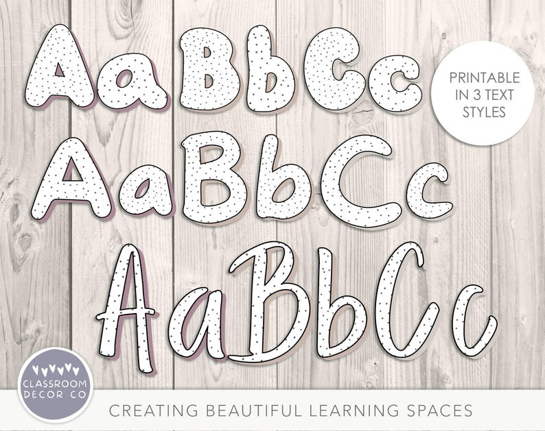 DOTTY Boho Display Lettering, Custom Classroom Display, Modern Boho Classroom Decor, Calm Neutral Class Decor, Spotty Class Decor image 2