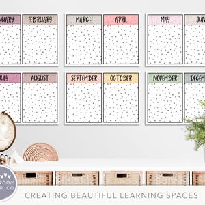 DOTTY BOHO Classroom Birthday Display, Editable, Neutral Classroom ...