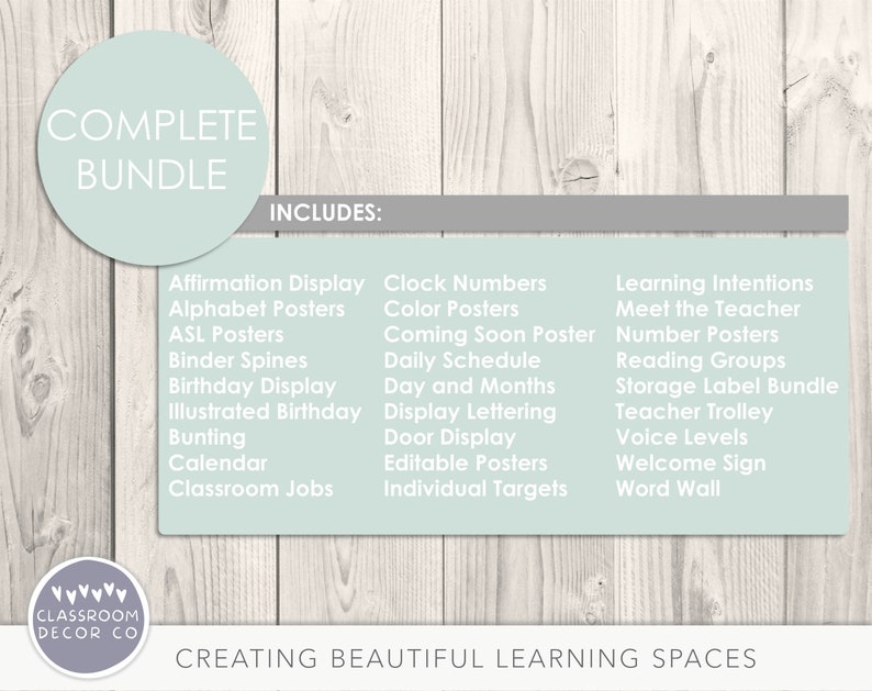 EUCALYPTUS Complete Classroom Display Bundle | Editable Digital ...