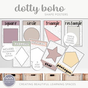 DOTTY BOHO Shape Posters, Classroom Printables, Neutral Classroom Decor ...