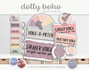 DOTTY BOHO Geräusche-O-Meter, neutrales Klassenzimmer Dekor, Boho Klassenzimmer Dekor, neutrales Klassenzimmer Dekor, neutrales Klassenzimmer Dekor
