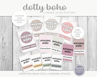 Poster in arrivo con DOTTY BOHO, Decorazioni moderne con pois per aule, Decorazioni naturali con pois per aule, Decorazioni neutre per aule