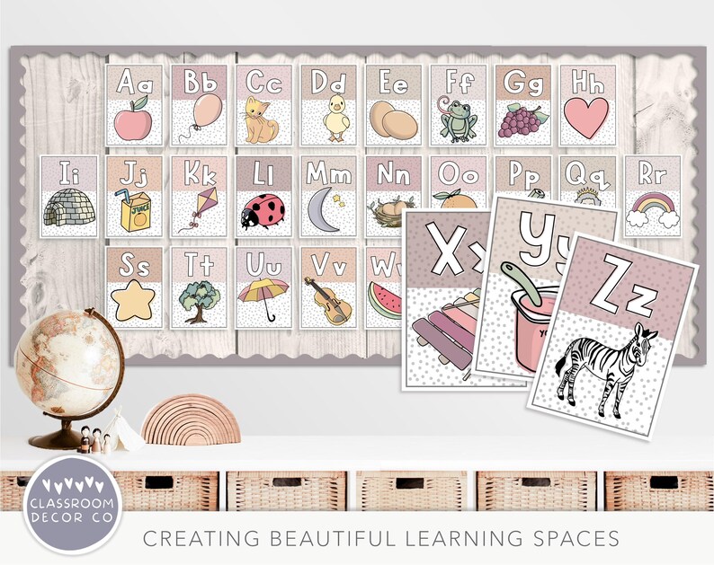 MODERN NEUTRALS Alphabet Posters | Classroom Letter Display | Digital ...