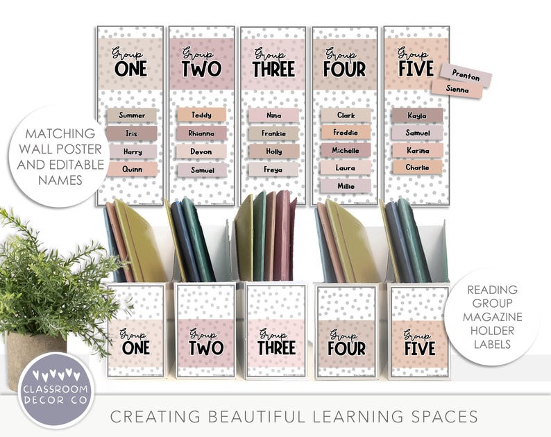 MODERN NEUTRALS Reading Groups Labels | Classroom Organization ...