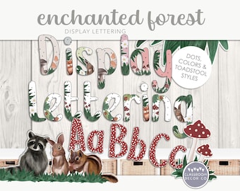 ENCHANTED FOREST Display Lettering, Custom Classroom Display, Rustic Woodland, Boho Farmhouse Bulletin Board Letters, Working Wall Header