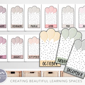 DOTTY BOHO Classroom Birthday Display, Editable, Neutral Classroom ...