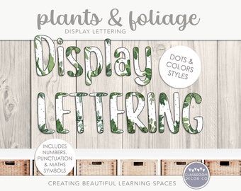 PLANTS & FOLIAGE Display Lettering, Custom Classroom Display, Modern Greenery Classroom Display, Boho Plants Classroom Sign