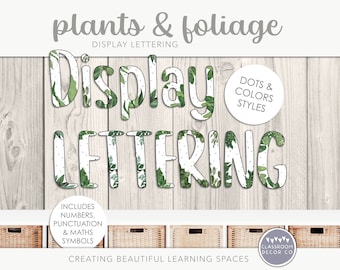 PLANTS & FOLIAGE Display Lettering, Custom Classroom Display, Modern Greenery Classroom Display, Boho Plants Classroom Sign