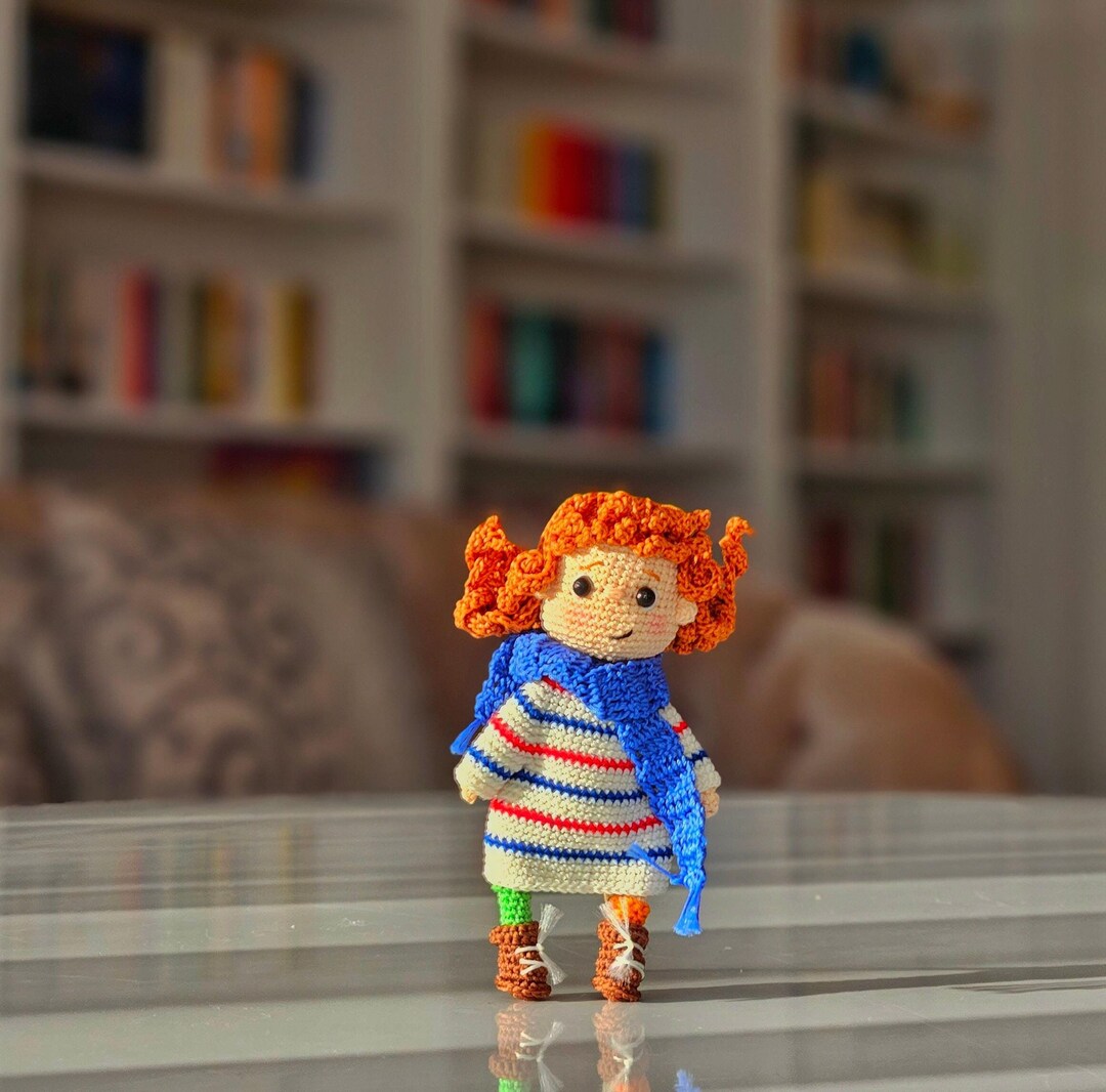 Handmade Crochet Doll with Red Hair in a White Dress – Adorable Gift for Kids main image 1