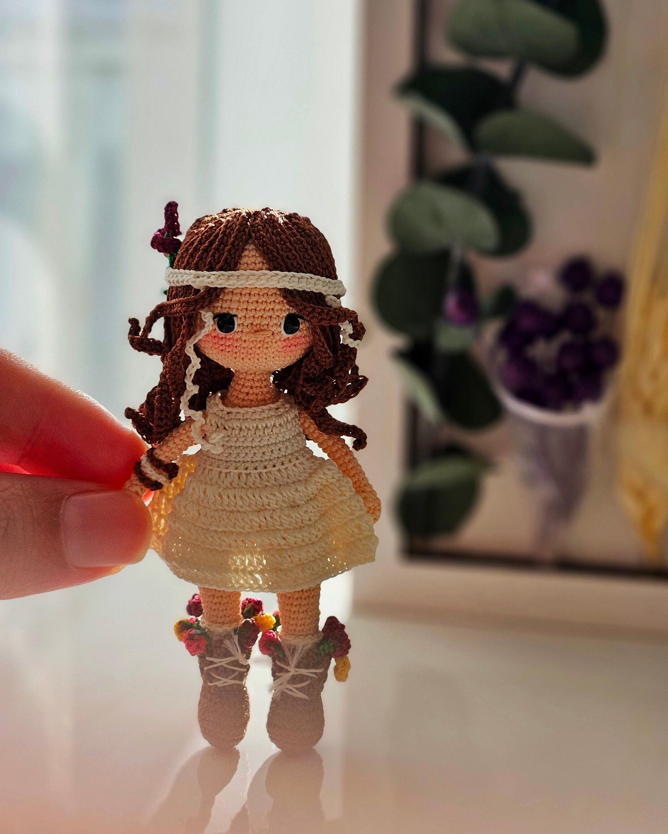 Blossom Mini Amigurumi Crochet Doll, Organic Doll, Amigurumi Doll, Crochet Art, Tiny Amigurumi Toys, Miniature, Handmade