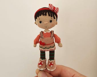 Mini Gingerbread Baby Amigurumi Doll – Christmas Ornament, Cute Crochet Gingerbread Toy, Handmade Holiday Gift, Stocking Stuffer