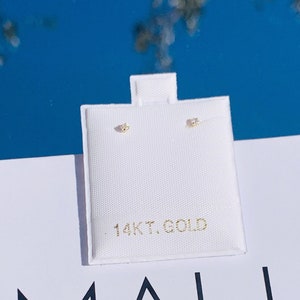 14K 純金製ベビーガールスタッドピアス、ボールバックピアス、幼児用女の子用 CZ スタッドピアス、小さなスタッドピアス、本物のゴールドピアス、キッズ