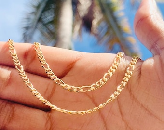 18K Gold Filled Figaro Chain Anklet: Mommy and Me Baby Jewelry