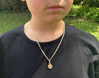 Collar de ángel de oro pequeño para niños pequeños, cadena de ángel guardián para niños, regalo religioso para niños, regalo de bautismo, collar de protección, joyería para niños