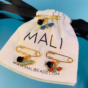 Azabache Santa Lucia Baby Pin,Niño Azabache,Pin de protección,broche de bebé,Ojos de Santa Lucía,Regalo de protección,Pin de bebé,Regalo de recién nacido,Regalo Bebe