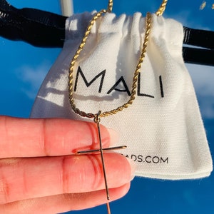 18K Gold Filled Cross Necklace, Toddler Cross Pendant, Rope Chain for Kids, Children&#39;s Gold Cross Jewelry, Gift for Boys