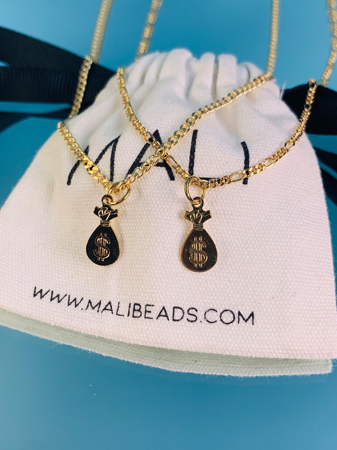 Money Bag Charm Necklace,dollar Sign Chain, Kids Necklace, Charm