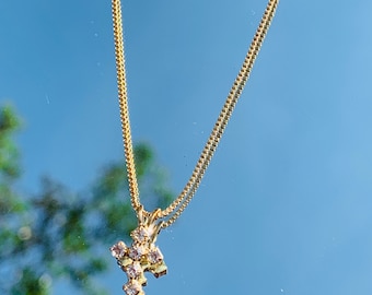 18K Mini Diamond Cross Necklace, Baby Girl Cross Jewelry, Baptism