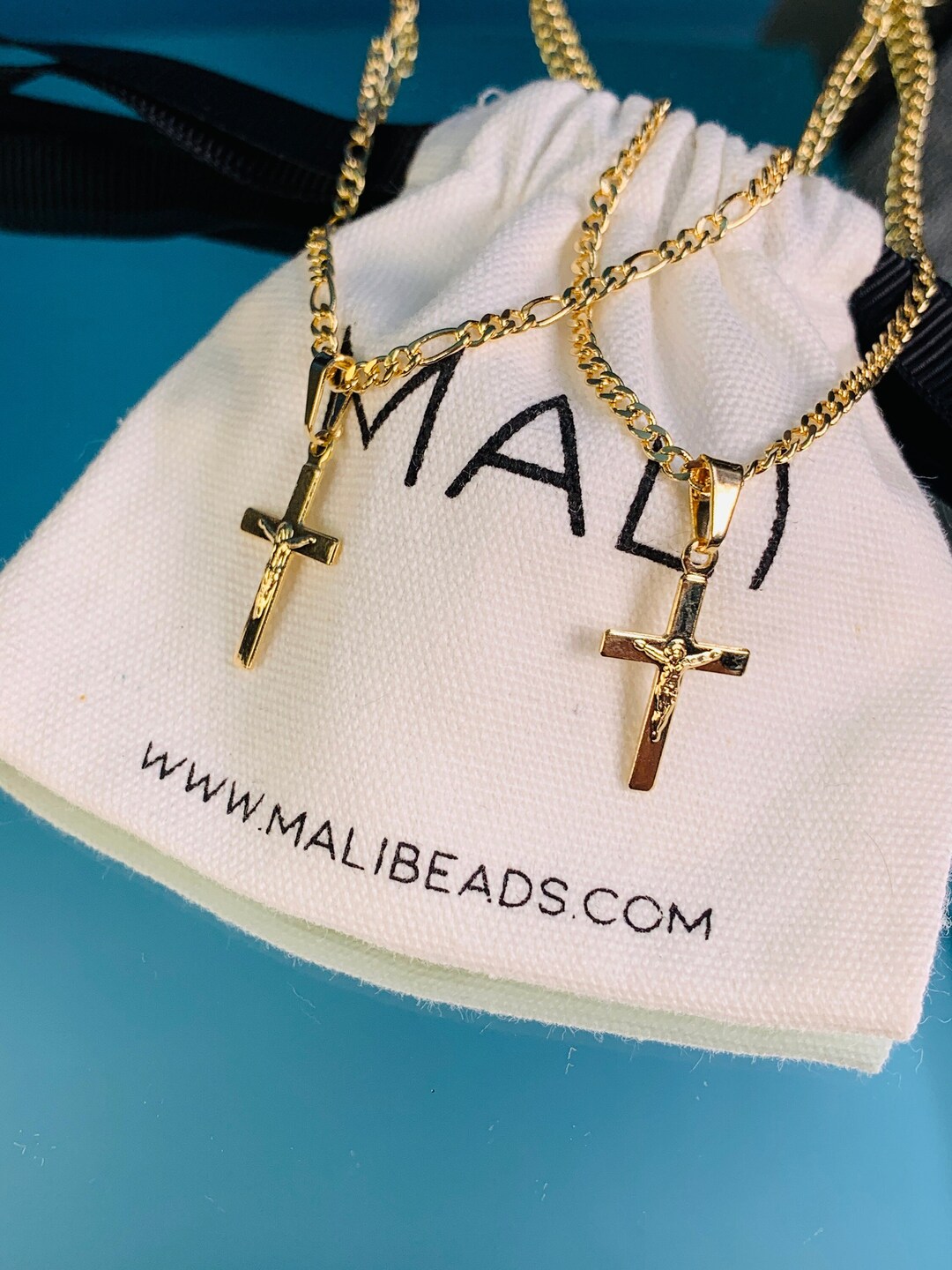 18K Toddler Boy Cross Necklacefigaro Chain With Crosskids Etsy