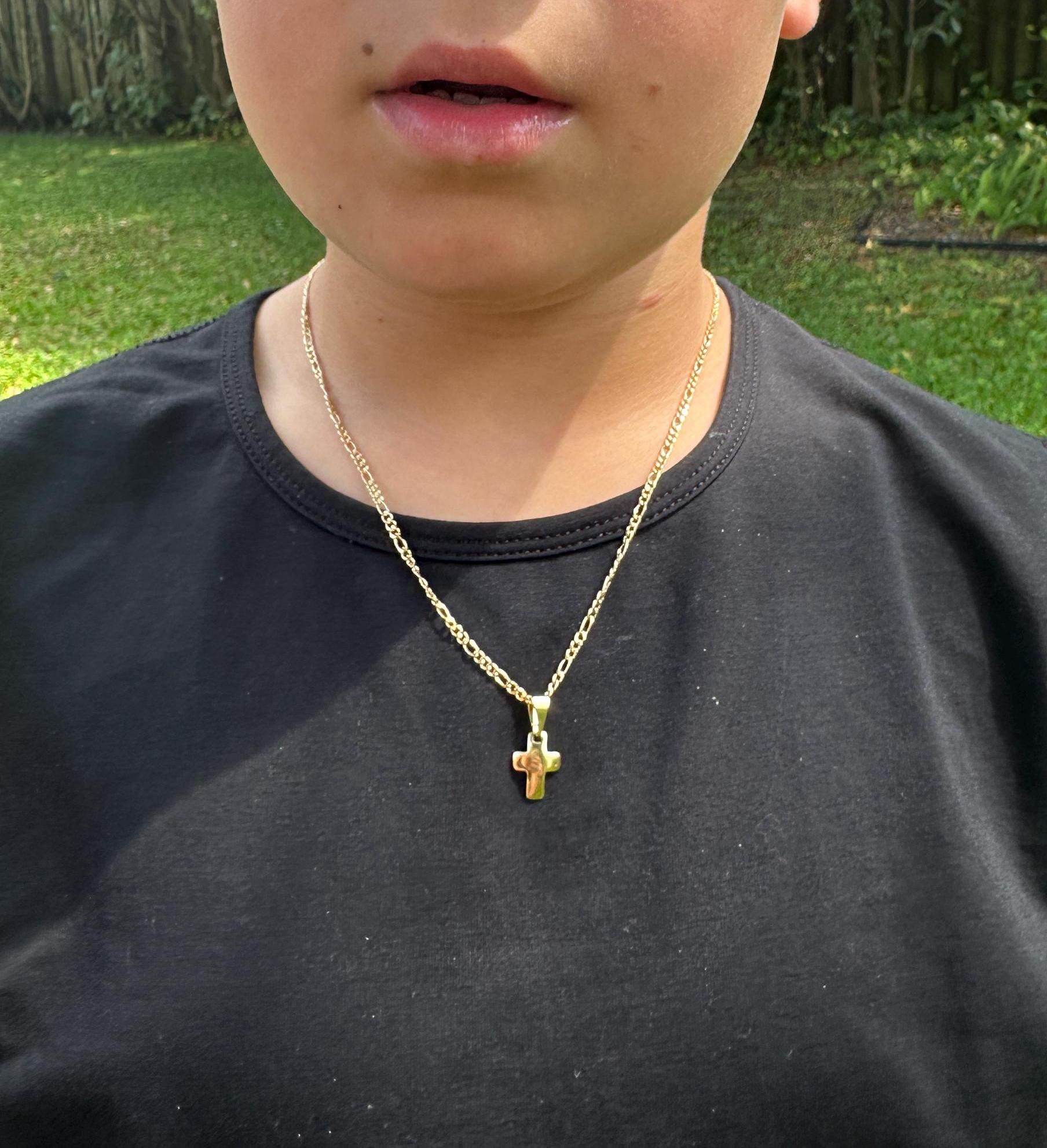 Collana Bambina In Oro 333 - Ciondolo Fede, Speranza, Amore - Regalo Battesimo - Foto 7