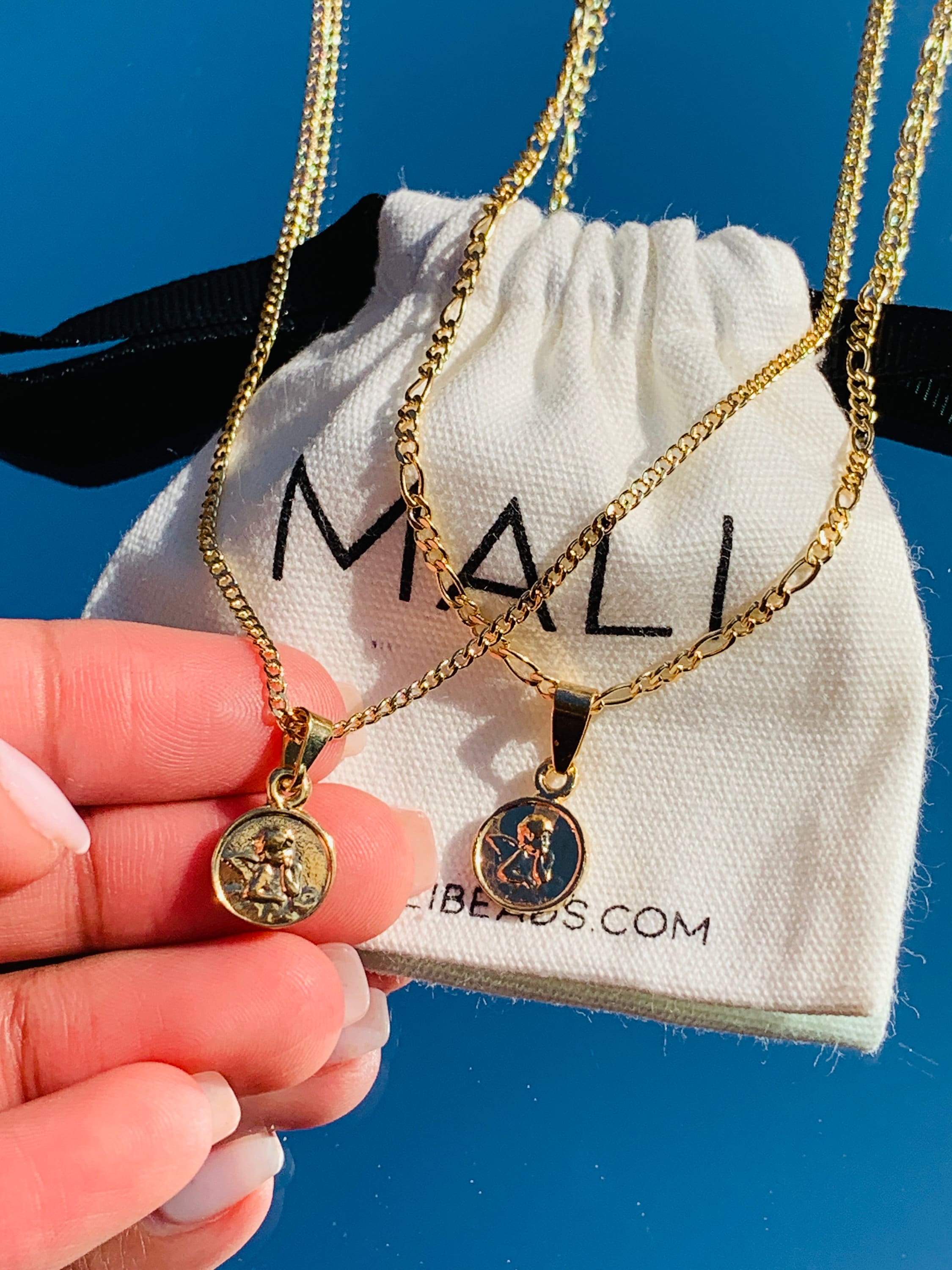 Cadena Bautizo Niño/Niña Plata/Oro – Colgante Ángel De La Guarda Con Piedra Swarovski, Estuche Ecológico