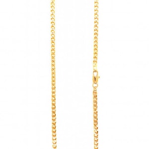 May include: A gold chain necklace with a lobster clasp.