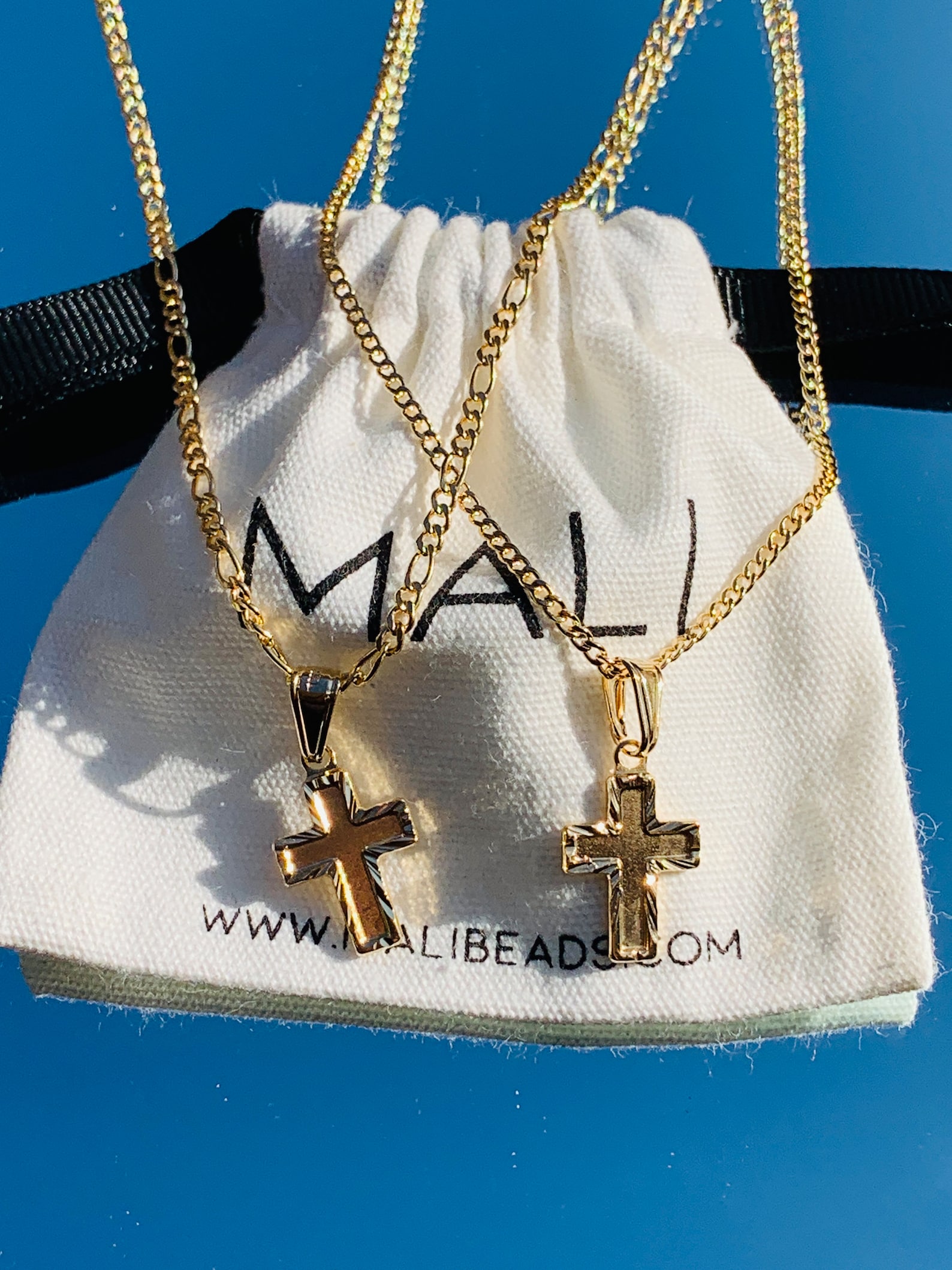 18K Toddler Boy Cross Necklacefigaro Chain With Crosskids Etsy