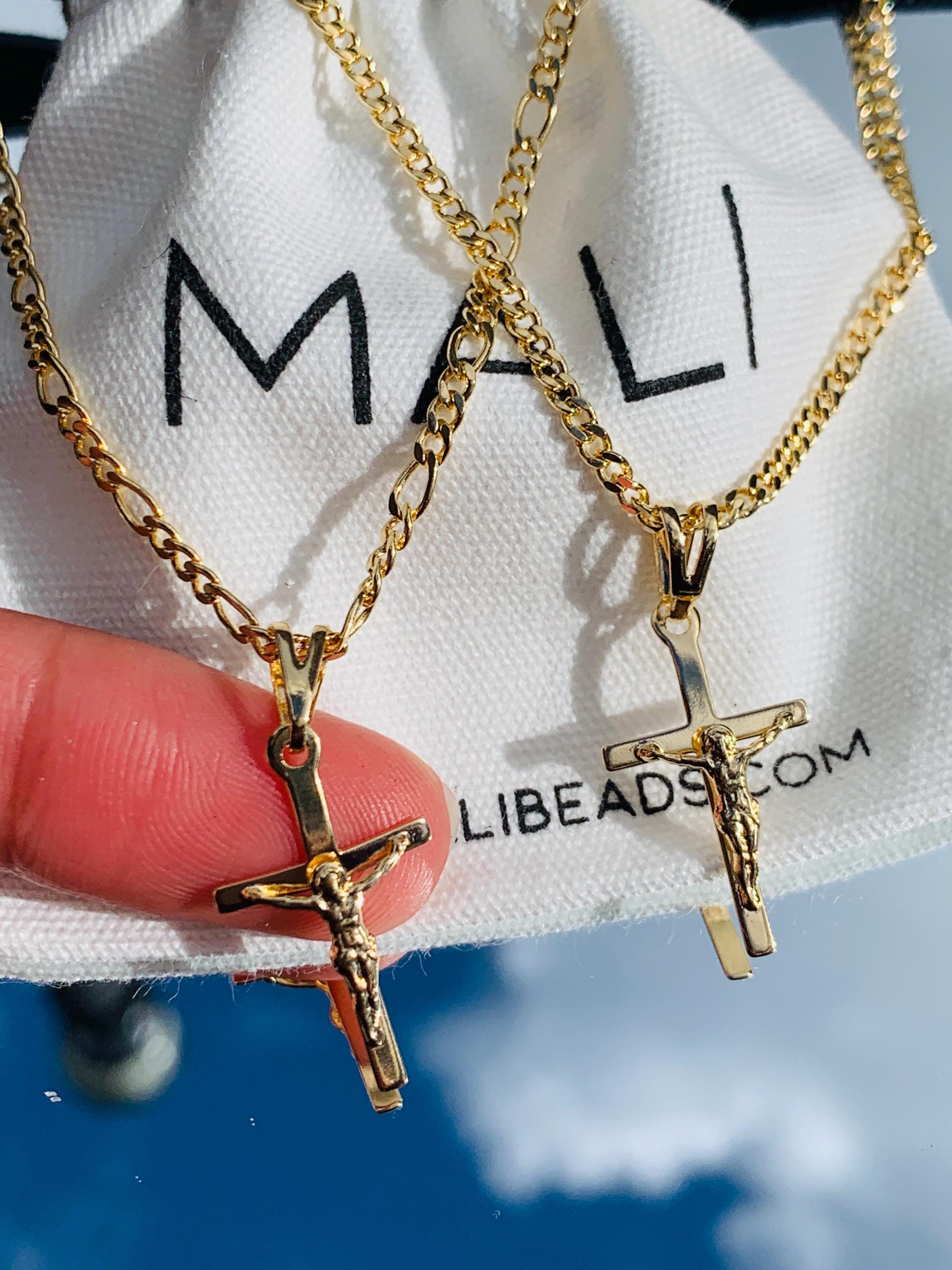 Collana croce acciaio inox per uomo, collana corda ciondolo croce, regalo per lui, gioielli religiosi, pendente croce acciaio semplice - Italia