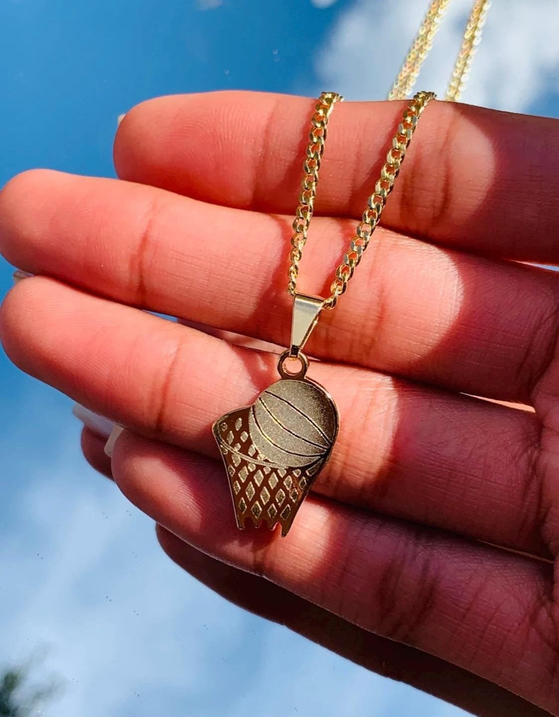 Basketball Hoop Basketball Necklace For Guys Gold Necklace