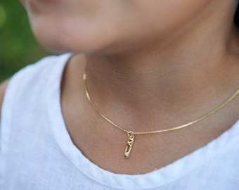 Ballet Shoe Necklace • Gold Ballerina Slipper Pendant • Toe Shoe Charm • Dancer Gift •  Girl Necklace Ballerina Gift Dance Recital Gift