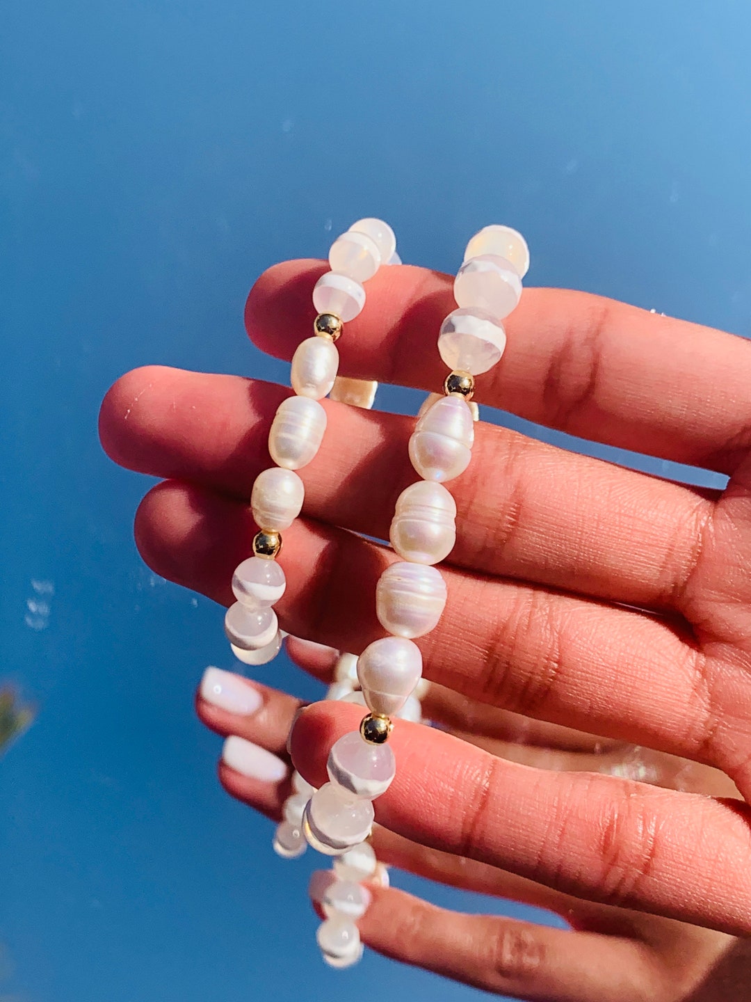 Pearl Beaded Bracelet for Little Girls, Toddler Girl Gift, Mommy & Me