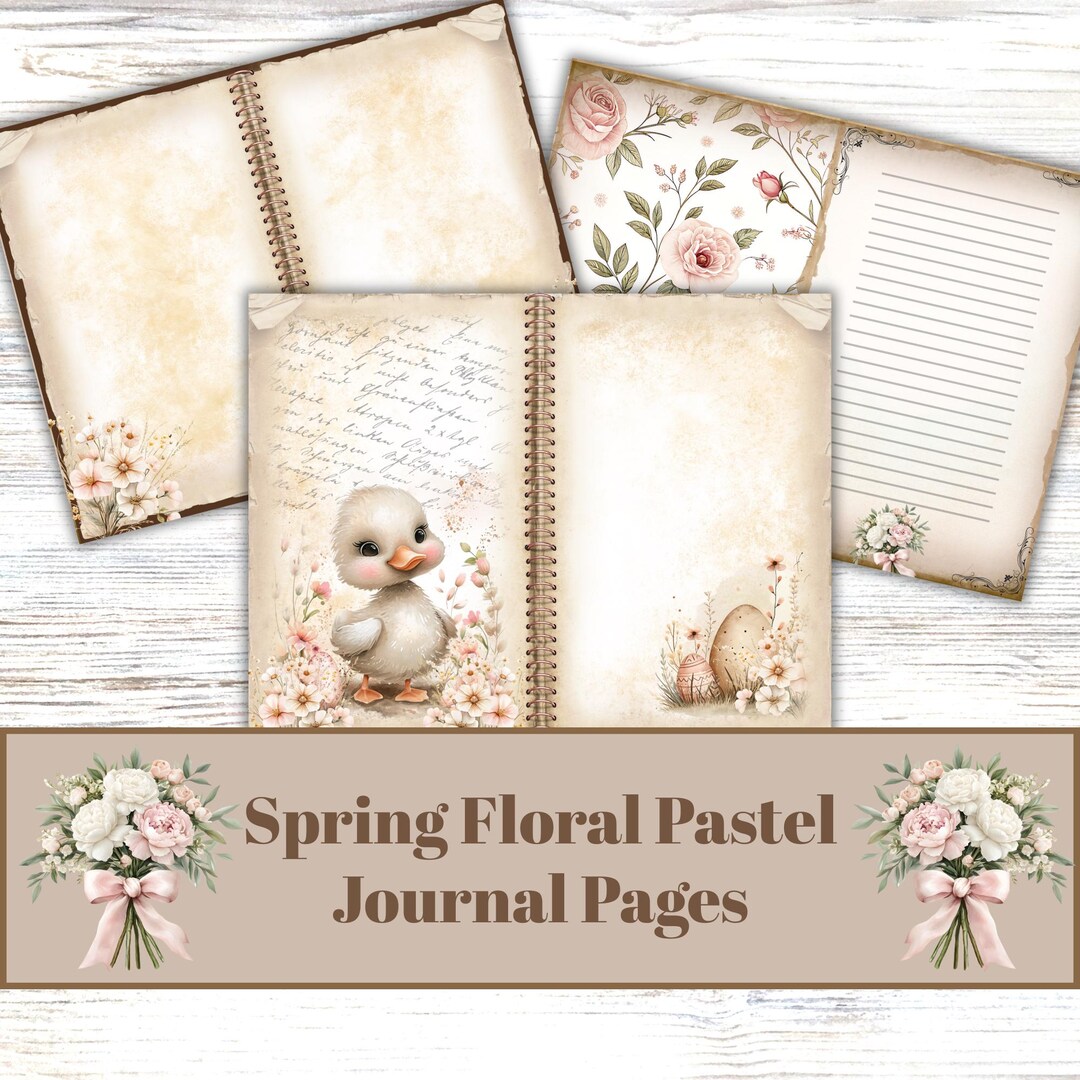 Spring Floral Pastel Journal Pages, Easter Journal, Junk Journal Kit ...