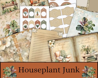 Digital junk journal pages, junk journal kit, printable, digital download,