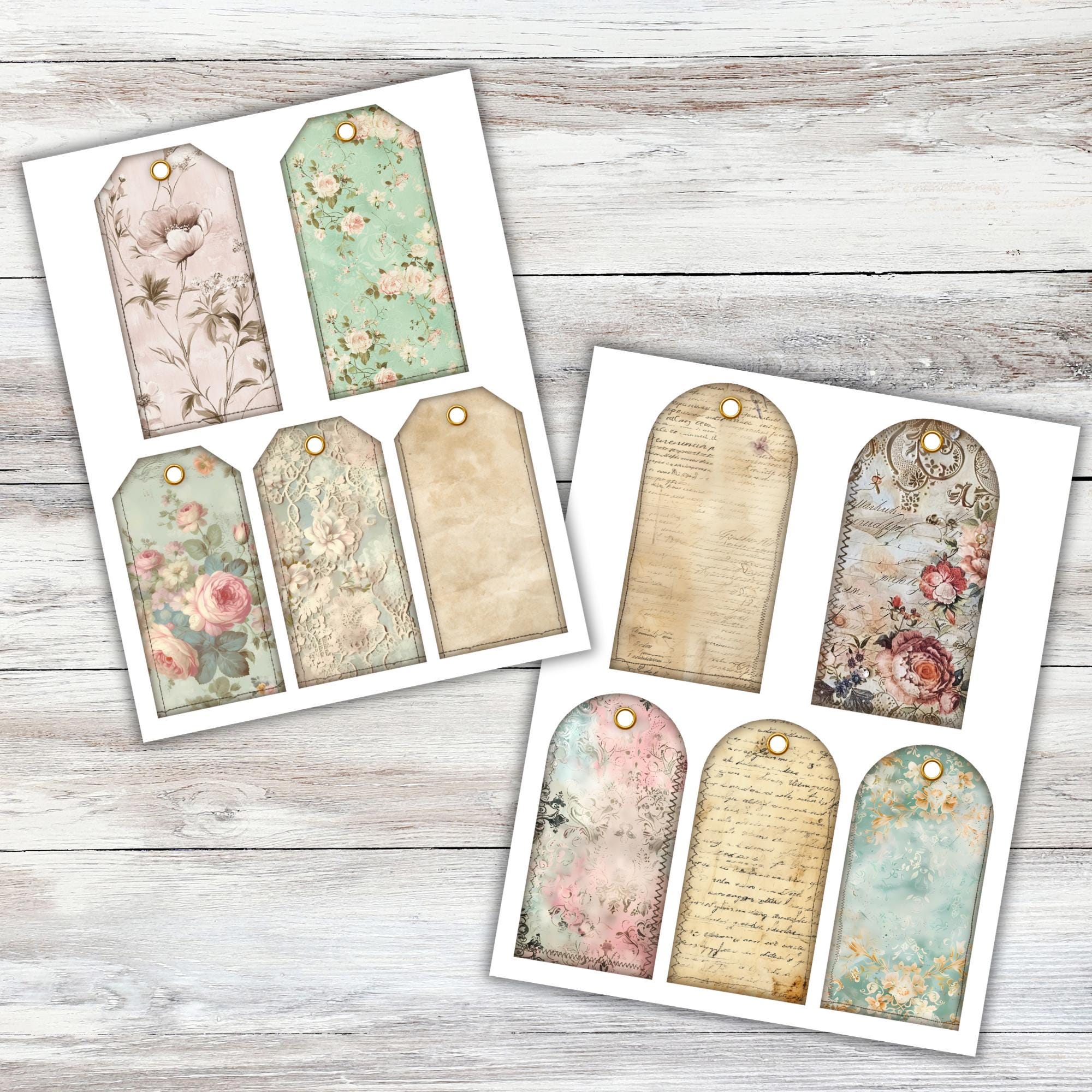 Mixed Junk Journal Tag Bundle, Junk Journal Embellishment, Loaded Tags ...