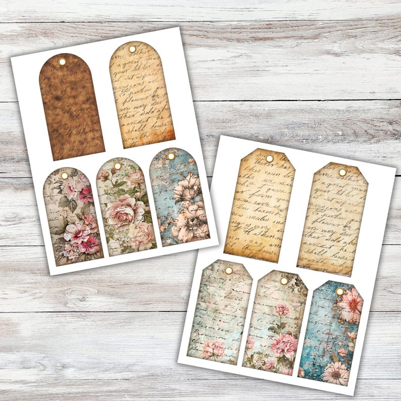 Mixed Junk Journal Tag Bundle, Junk Journal Embellishment, Loaded Tags ...