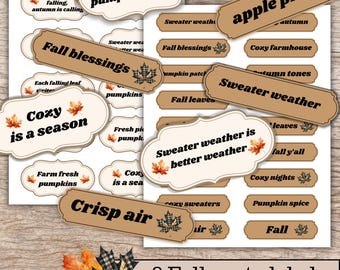 Herbst junk journal tags, Junk Journal Wort Schnipsel, Junk Journal Kit, wählerisch, wählerisch, wählerisch, wählerisch, download