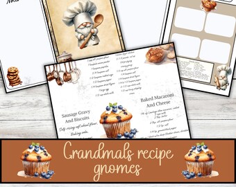Páginas de diario basura con recetas, libro de recetas, kit imprimible de diario basura, libro de cocina, imprimible, páginas de diario, descarga digital, descarga digital,