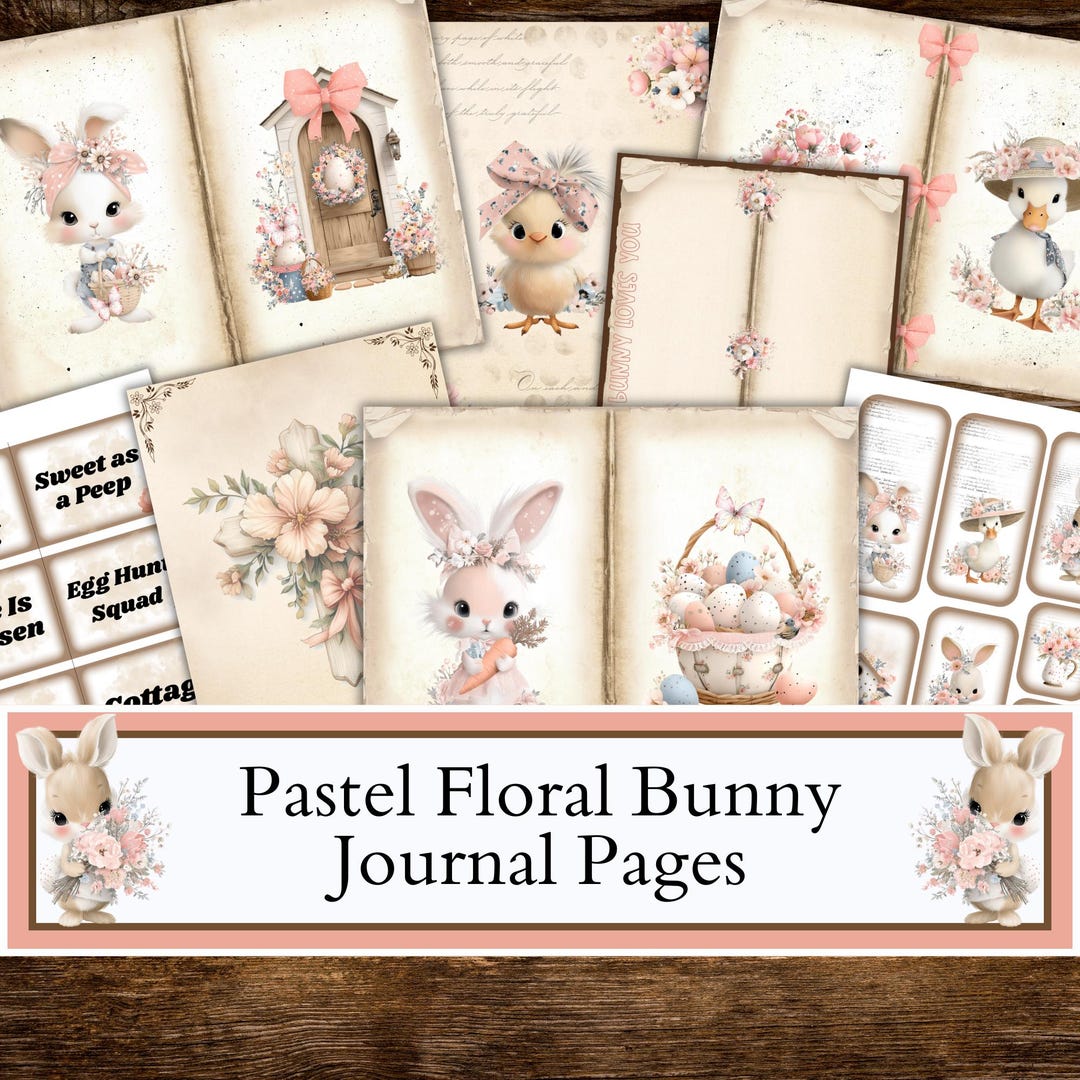 Easter Junk Journal Kit, Scrapbook Paper Printable, Printable Ephemera ...