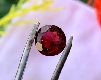 Red Tourmaline, Tourmaline Gemstone, Faceted 7 MM Round Shape Gemstone Tourmaline, Tourmaline Faceted Stone, Easter Day Gifts