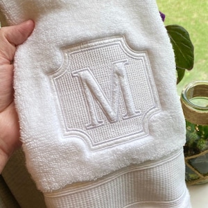Monogram Embroidered Hand Towel Egyptian Cotton | Embroidered Towel | Embroidered Wash Towel