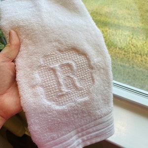 Monogram Embroidered Hand Towel Egyptian Cotton | Embroidered Towel | Embroidered Wash Towel Set | Luxury Hotel Style