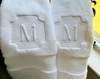 Monogram Embroidered Hand Towel Egyptian Cotton | Embroidered Towel | Embroidered Wash Towel Set