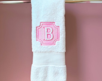 Monogram Embroidered Hand Towel Egyptian Cotton | Embroidered Towel | Embroidered Wash Towel