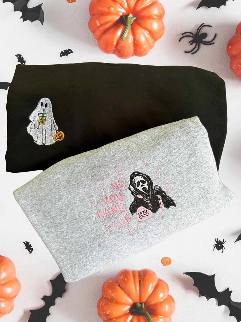 Halloween Coffee Ghost Sweatshirt Halloween Sweater Ghost image 3