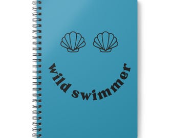 Wild Swimming Spiral Notebook Gift, cold water sea swimming journal, cold water therapy spiral notebook, sea swimming lover spiral notebook
