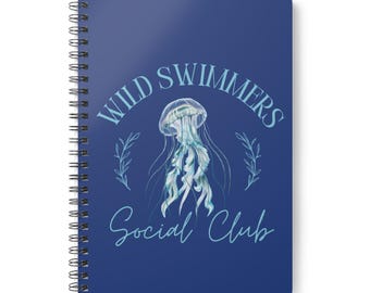 Wild Swimming Spiral Notebook Gift, cold water sea swimming journal, cold water therapy spiral notebook, sea swimming lover spiral notebook