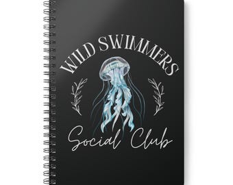 Wild Swimming Spiral Notebook Gift, cold water sea swimming journal, cold water therapy spiral notebook, sea swimming lover spiral notebook