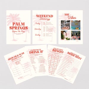 Canva Pro | Palm Spring Before The Ring | Bachelorette Template | Fully Editable | Invitation Template